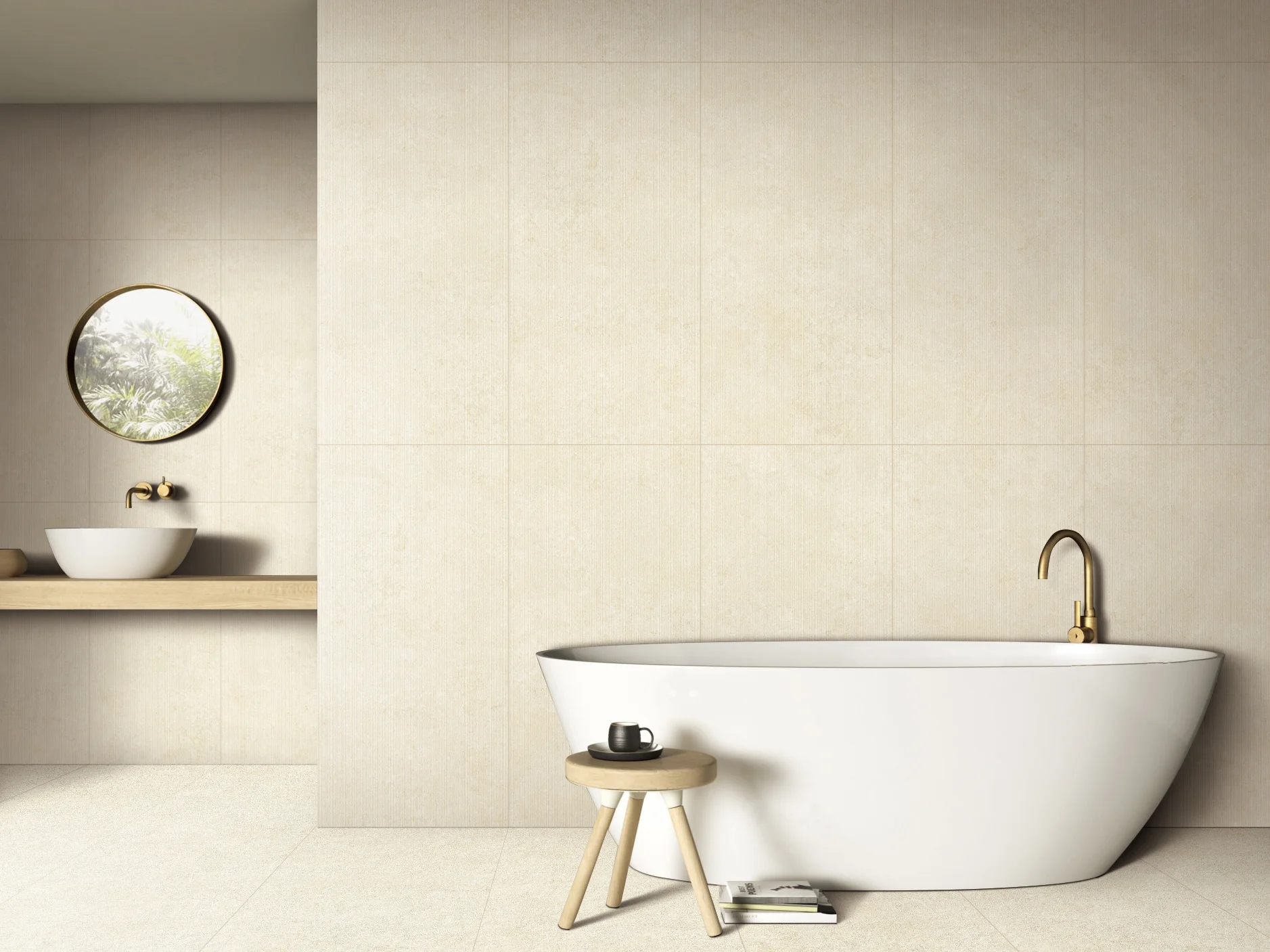 Керамогранит Baselite Stripe светло-бежевый 60*120